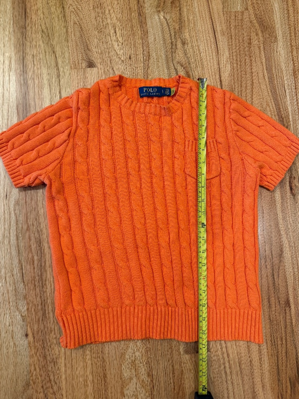 Polo Ralph Lauren cable-knit short-sleeve sweater Size L (Shrunk to Medium) - Picture 2 of 9
